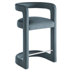 Modway - Winslow Performance Velvet Tabouret de comptoir - Cadet Blue-Conception du dos du canon
