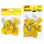 JAM Paper - Assortiment de pinces à baguette colourées - tailles moyenne et grande - pinces jaunes - 27 pinces/paquet-Couleur : Jaune | Fabriquées en acier trempé pour une prise ultra solide