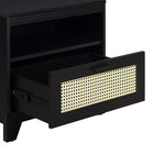 Manhattan Comfort - Table de nuit Sheridan 54,9 cm style mid-century moderne - Noir-Pieds surélevés encadrés en bois massif pour la mode et la durabilité