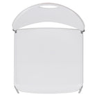Flash Furniture - Chaise ultra-compacte empilable blanche de la série HERCULES avec une et cadre enduit de poudre argentée-Matériel polypropylène avec résistance à la décoloration