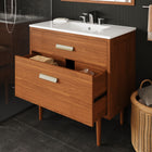 Modway - Cassia 36" Vanette de salle de bain - Blanc naturel-Construction en bois de teck