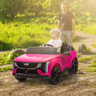 Qaba - Voiture RC à chevaucher 2 places 12V 10A Cadillac Escalade sous licence - rose-Quatre roues à suspension à ressorts assurent une conduite fluide sur divers terrains 
