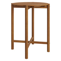 Modway - Eleni Rond 35 po Terrasse extérieure Bois teck Bar Table - Naturel-Cadre en bois de teck