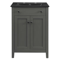 Modway - Nantucket 24" Vanette de salle de bain - Gris Noir-Vanité de salle de bain moderne