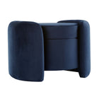 Modway - Nebula Velours Performance Rembourré Ottoman - Bleu Minuit-Ottoman de stockage moderne