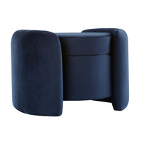 Modway - Nebula Velours Performance Rembourré Ottoman - Bleu Minuit-Ottoman de stockage moderne