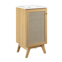 Modway - Soma 18" Vanette de salle de bain - Oak White-MDF et panneau de particules