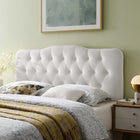 Modway - Annabel Touffe de diamant Performance Velvet Tête de lit Queen, Blanc-Sellerie en velours en polyester