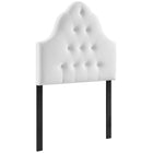 Modway - Sovereign Touffe de diamant Performance Velvet Tête de lit jumelée, Blanc-Tête de lit jumelée luxueuse