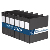 Davis Group Super économie, Reliure à anneaux ronds 3 po, paquet de 6 –Noir-3 Reliure À Anneaux