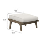 Modway - Saratoga Terrasse extérieure Teck Ottoman in Gris vieilli-Finition à base d’eau