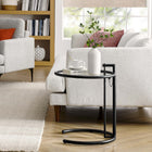 Modway - Eileen Grey Métal Table d’appoint - Noir-Plateau de table en verre trempé