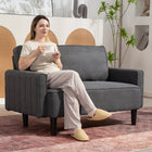 HOMCOM - Canapé loveseat - gris foncé-Tissu aspect lin, respirant et résistant à l'usure 