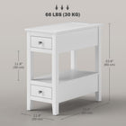 HOMCOM - Table d’appoint avec station de charge et ports USB - blanc-Structure en MDF avec quatre pieds assurant un soutien robuste 