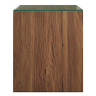 Modway - Render Évier double mural de 62" Vanette de salle de bain - Blanc noyer-Armoire de rangement avec dessus en verre