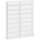 HOMCOM - Armoire de rangement média double - blanc-Peut contenir jusqu'à 720 CD dans 16 compartiments 