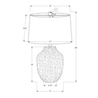 Monarch Specialties - Luminaire - 26 po H Lampe De Table - Crème Céramique - Abat-Jour Ivoire / Crème - Transitionnel-Avec un cordon noir de 5 pieds de long, ce décoratif pratique de taille parfaite peut être placé sur une table d'appoint ou d'extrémité dans votre salon ou bureau à domicile, ou sur votre table de chevet pour un charme éclectique dans votre chambre à coucher