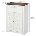 HOMCOM - Armoire de rangement 23,6 po L pour cuisine de style ferme - blanc-La surface en mélamine est également lisse et facile à nettoyer 