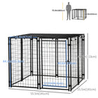 PawHut - Chenil d’extérieur pour chien avec toit, noir - 55,5 po L x 55,5 po l x 44,5 po H-Conception verrouillable pour assurer la sécurité du chien et grande porte pour un accès facile 