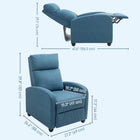 HOMCOM - Fauteuil inclinable push back avec siège rembourré pour home cinéma - bleu-Le tissu aspect lin respirant et facile d’entretien garantit une expérience agréable 
