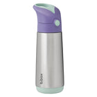 b.box - Bouteille Isotherme - 500ml - Pop Lilas-Couvercle avec paille étanche et bouton-poussoir adapté aux petites mains