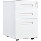 Vinsetto - Classeur à 3 tiroirs verrouillable pour documents format lettre/A4 avec roulettes - blanc-S’intègre parfaitement à tout décor de bureau, se glisse sous la plupart des bureaux ou espaces de travail à domicile 

