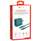 Helix - Chargeur mural USB-C + USB-A avec câble - 40 W, Bleu-Ports USB-C et USB-A