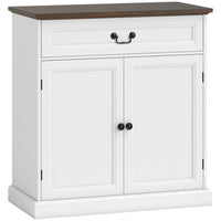 HOMCOM - Buffet 31,5 po L - armoire latérale - grain de bois blanc-Un tiroir et une armoire offrent un espace organisé pour les tasses, les collations, les couverts et plus encore 