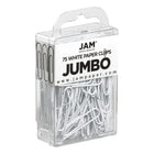 JAM Paper - Trombones géants colourés - grands trombones blancs de 5 cm - paquet de 75-Taille : 2 pouces (grand/jumbo) | Gardez vos piles de papier organisées avec des trombones de couleur