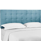 Modway - Paisley Touffe Velours Performance Rembourré Tête de lit complète / Queen, Bleu de mer-Cadre en panneaux de fibres et contreplaqué