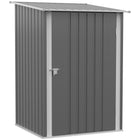 Outsunny abri de jardin adossé 3 pi x 3 pi - gris clair-Parfaitement conçu pour les outils de jardin, l’équipement d’entretien de pelouse, les accessoires de piscine et plus encore  
