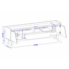 Manhattan Comfort - Meuble TV Marcus 70,86 po style Mid-Century Modern - Gris et Nature-Trous pour câbles et fils pour la gestion des câblages