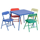 Flash Furniture – Ensemble coloré 5 pièces de 20 1/4 (po) pour enfants avec table pliante et chaise, bleu/vert/rouge/jaune-Ensemble de table multi-usages pour enfants