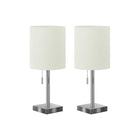 Monarch Specialties - Luminaire - 17 po H Lampe De Table - Port Usb Inclus - Ensemble De 2 - Métal Nickelé - Abat-Jour Ivoire-Illuminez votre bureau, votre salon, votre entrée ou votre chambre à coucher avec cet ensemble de 2 lampes d'appoint contemporaines, élégantes et compactes, d'une hauteur de 17 pouces, en finition métal nickelé, surmontées d'un abat-jour cylindrique en tissu ivoire