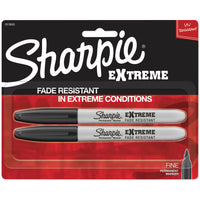 Sharpie - Marqueurs permanents Extreme - Pointe fine - Noir - Paquet de 2-L'encre résiste à une exposition jusqu'à 96 heures aux rayons ultraviolets et fait montre d'une adhésion supérieure à la plupart des surfaces