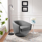 Modway - Series Performance Velvet Tissu Chaise pivotante - Gris-Tissu résistant aux taches durable