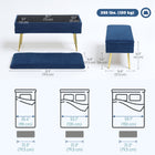 HOMCOM - Banc de rangement rembourré pour bout de lit - bleu foncé-Banc de chambre élégant avec des pieds dorés pour une touche de sophistication 