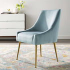 Modway - Discern Velours Performance Rembourré Chaise à manger - Bleu clair-Sellerie en velours en polyester