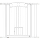 PawHut - Porte pour Chien avec Porte pour Chat et 2 Kits d'Extension - 30"-41" L x 38" H-Barrière haute de 37,8 po (96 cm) sécurise efficacement les animaux de compagnie