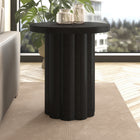 Hudson&Canal - Table d'appoint ronde cannelée Olie - 20 po l - Grain noir-Caractéristiques assemblage facile