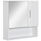 Kleankin - armoire de salle de bain avec miroir à montage mural - blanc-Conception murale, prend peu de place 