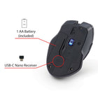 Souris USB-C Blue LED sans fil de Verbatim - Sarcelle-Le récepteur nano connecte la souris à l’ordinateur - ultra petit et de forme profilée ne risquant pas l'accrochage