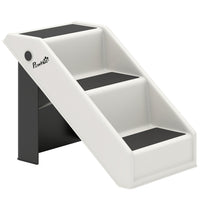 PawHut - Escalier pour chiens de petite taille - rampe pour animaux pliable 14,5 po H avec 3 marches-Le design à trois marches aide les petits animaux ou les animaux âgés à atteindre facilement les endroits en hauteur 