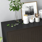 HOMCOM - Buffet moderne 41,3 po L avec 4 tiroirs et 2 portes à panneaux rainurés - noir-Le design anti-basculement aide à prévenir les chutes 