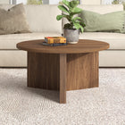 Hudson&Canal - Table basse ronde Anders de 81 cm de largeur, , noyer satiné-Dimensions du produit : 32" L x 32" l x 17" H