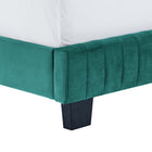 Modway - Celine Chenal Touffé Performance Velvet Lit King, Sarcelle-Pieds en bois massif