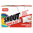 Shout - Wipe & Go Lingettes Detachant Instantane - paquet de 12-Le tissu texturé à double face aide à déloger les taches afin qu’elles soient plus faciles à soulever et à retirer du tissu. Produit idéal pour les taches durant vos déplacements, comme les taches de maquillage, de jus d’orange, de sang et de vin rouge