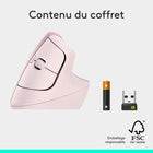 Logitech - Lift Souris Ergonomique Verticale - Rose-Le logiciel Logi Options+ requis, disponible pour Windows et macOS.