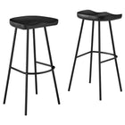 Modway - Concord Dos sans dos Tabourets de bar - Noir - Ensemble de 2-Tabourets de bar en bois de mangue
