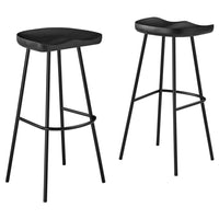 Modway - Concord Dos sans dos Tabourets de bar - Noir - Ensemble de 2-Tabourets de bar en bois de mangue